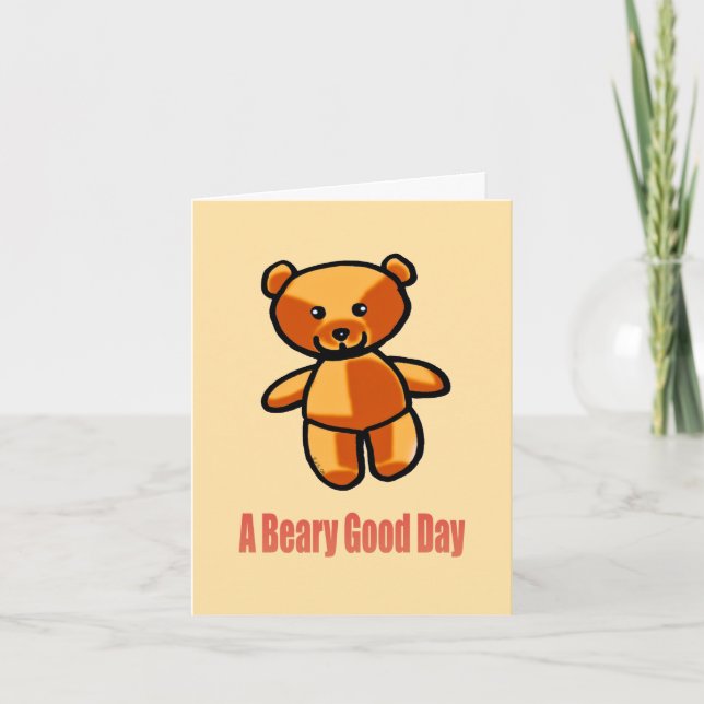 Cute Bear Birthday Card – A Beary Good Day (Front)