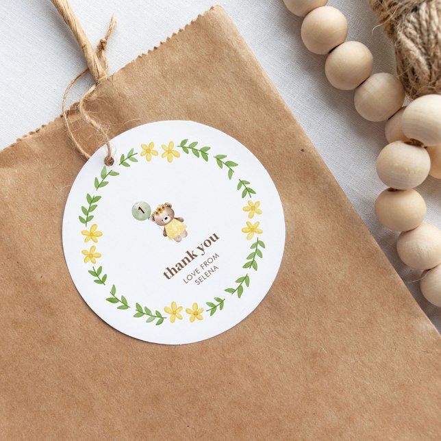 Cute Bear Birthday Favor Tags (Thank You Tag)