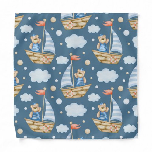 Cute Bear Boat Bandana