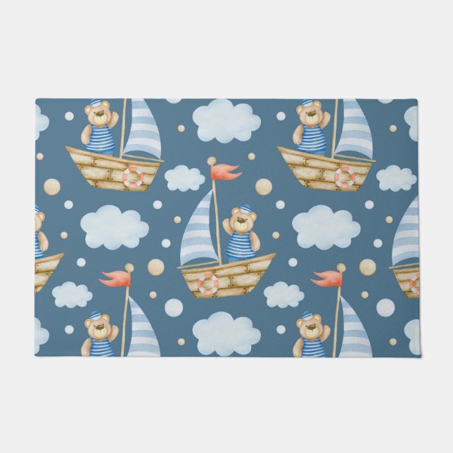 Cute Bear Boat Doormat (Front)