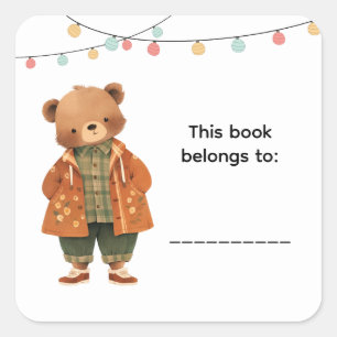 Cute Bear Book Labels