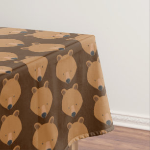 Cute Bear Brown Animal Tablecloth