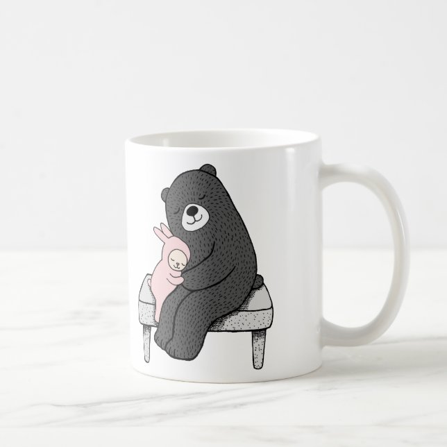 Cute Bear & Bunny Mug Custom Personalized Name Mug (Right)