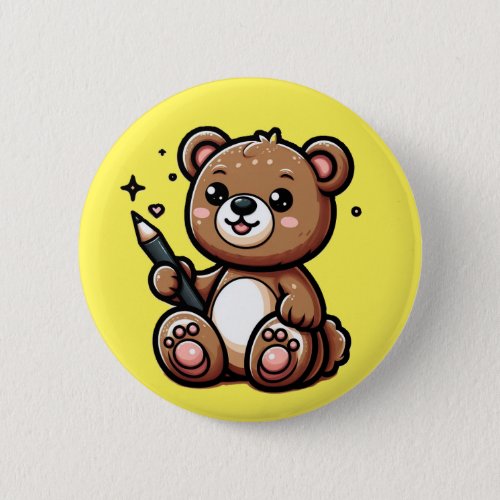cute bear button