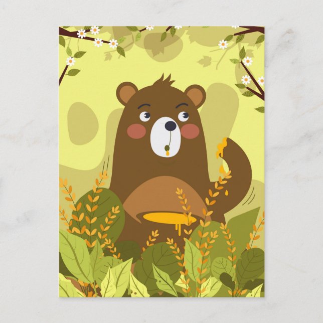 Cute  Bear Calendar Postcard (Front)