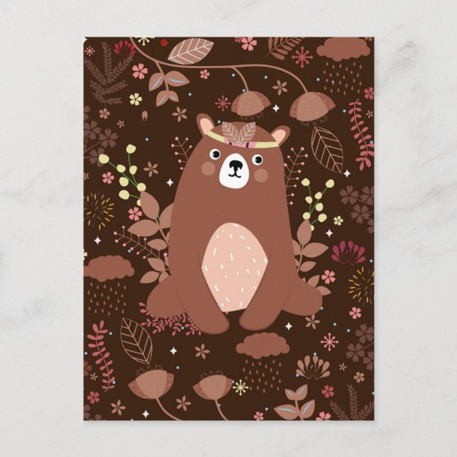 Cute  Bear Calendar Postcard 2025 (Front)