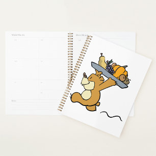 Cute Bear Carrying a Festive Harvest Platter Planner