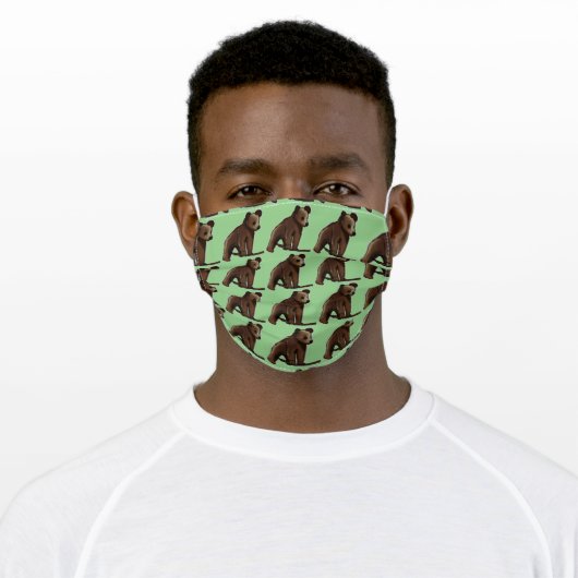 Cute Bear Cartoon Adult Cloth Face Mask (Worn)