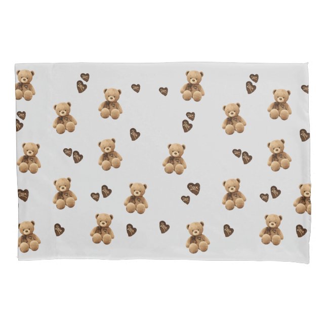 cute bear cartoon pattern pillow case (Front)