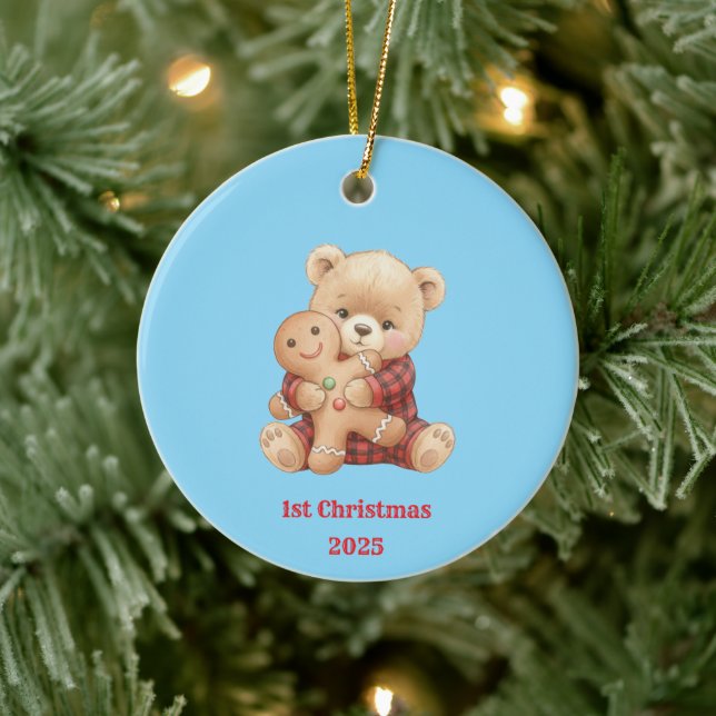 Cute Bear  Ceramic Ornament (Tree)