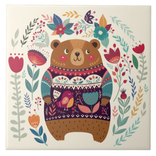 Cute Bear  Ceramic Tile