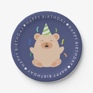 Cute Bear Children's Birthday Party Paper Plates