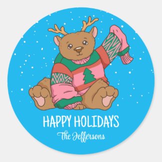 Cute Bear Christmas Animal Snowy Winter Holiday