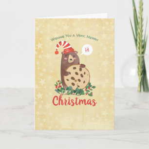 Cute bear Christmas cookie bakery baking Holiday Card