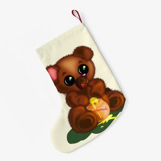 Cute Bear Christmas Stocking (Back (Hanging))