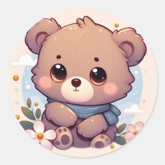 Cute Bear Classic Round Sticker