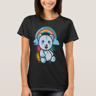 Cute bear colourful rainbow teddy bear cuddly bear T-Shirt
