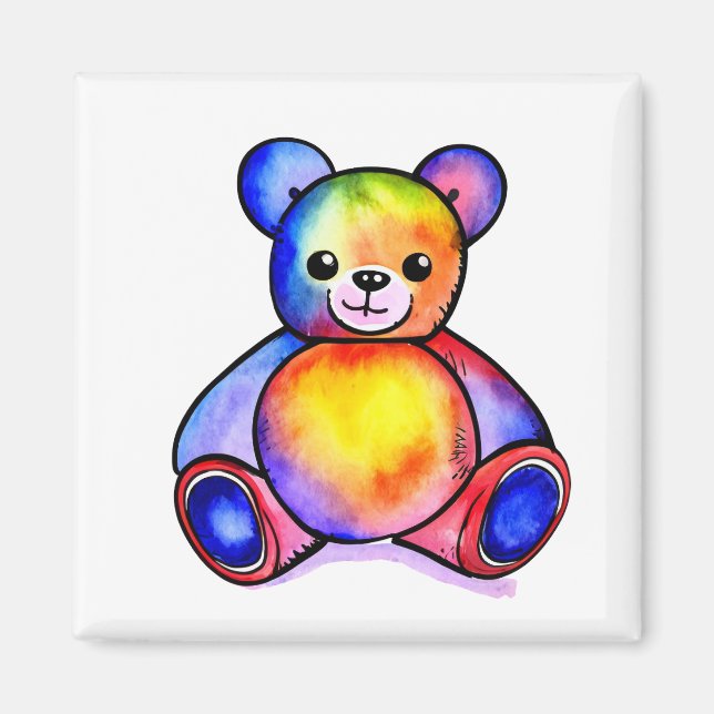 Cute Bear Cool Teddy positive Magnet (Front)