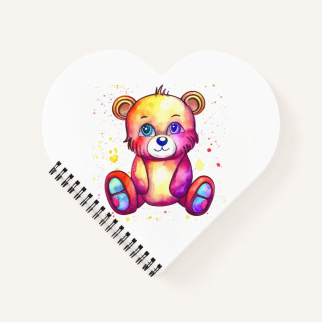 Cute Bear Cool Teddy positive Notebook (Front)