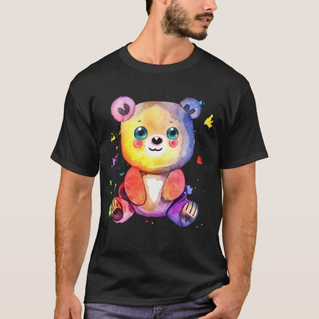 Cute Bear Cool Teddy positive T-Shirt (Front)