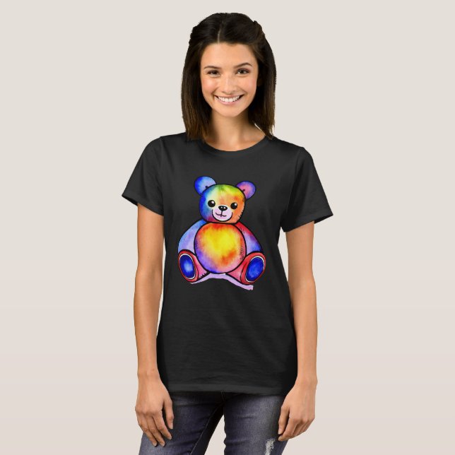 Cute Bear Cool Teddy positive T-Shirt (Front Full)
