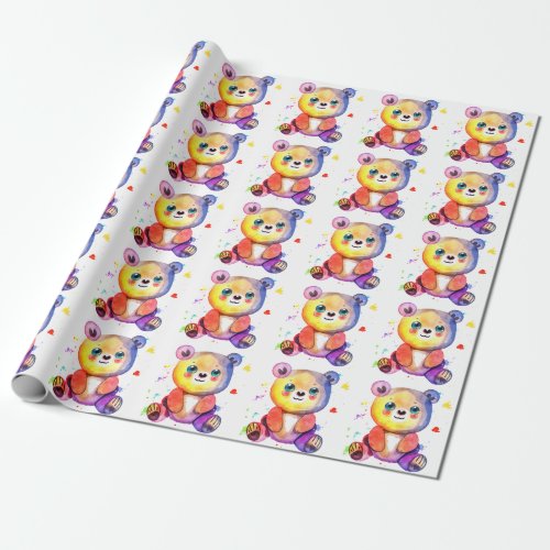 Cute Bear Cool Teddy positive Wrapping Paper