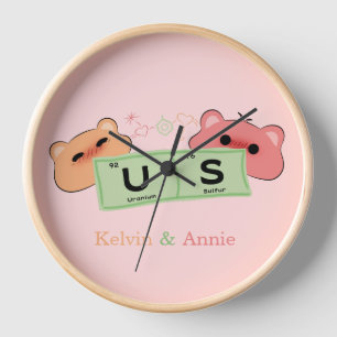 Cute Bear Couple Wall Clock