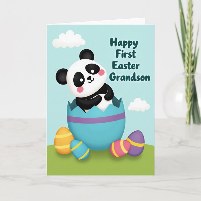 Cute Bear Cub Egg Holiday Card (Front)