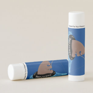 Cute bear cub fishing cartoon illustration lip balm