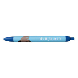 Cute bear cub fishing cartoon illustration pen
