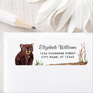 Cute Bear Cub Return Address Label