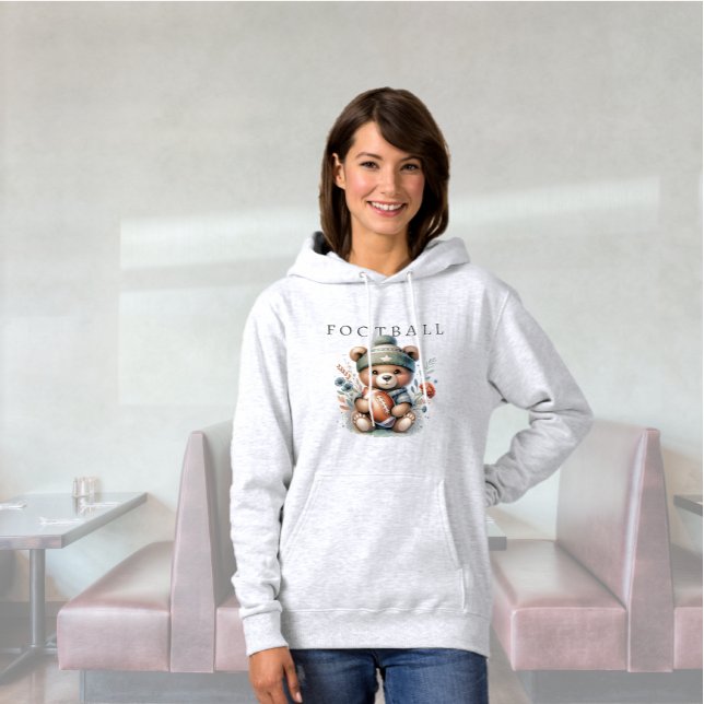 Cute Bear Custom Football Hoodie (Cute Custom Football Hoodie)