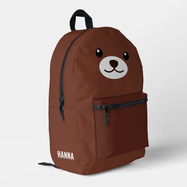 Cute Bear Custom Printed Backpack (Back Corner Left)