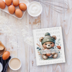 Cute Bear Custom Recipe Football Mini Binder