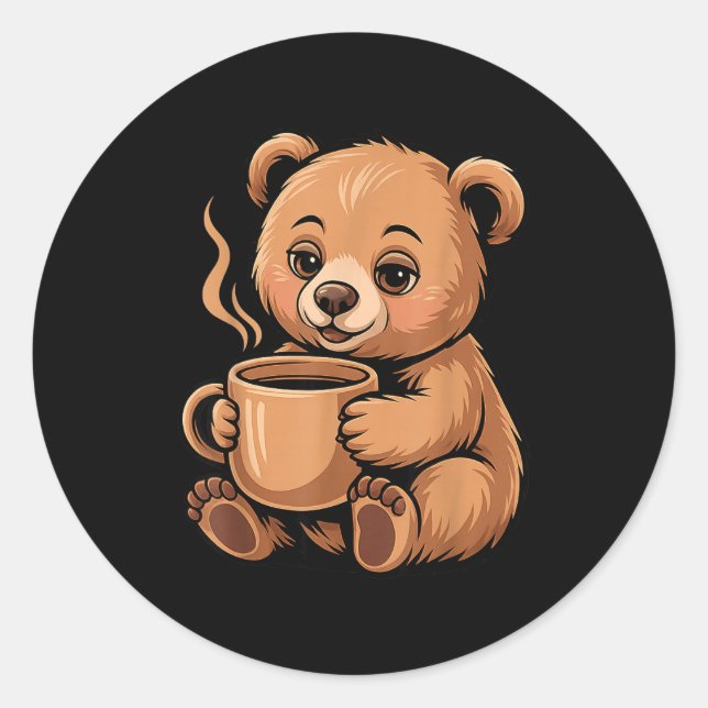 Cute Bear Design For Bear Lover And Bear  Classic Round Sticker (Front)