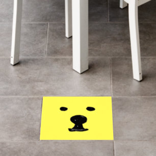 Cute Bear Dog Face Head Floor Decals