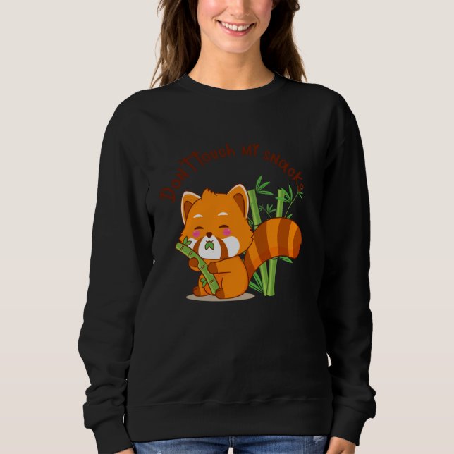 cute bear eating bamboo sweatshirt (Front)