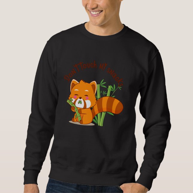 cute bear eating bamboo sweatshirt (Front)