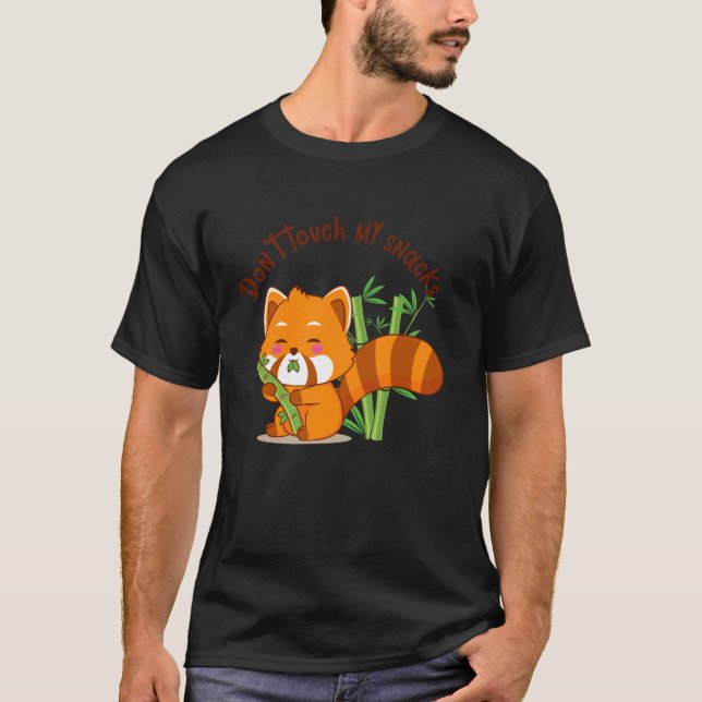 cute bear eating bamboo T-Shirt (Front)