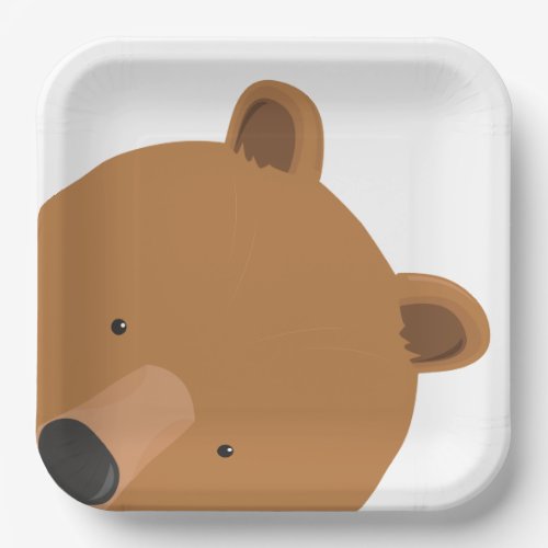  Cute Bear Face Animal Paper Plates