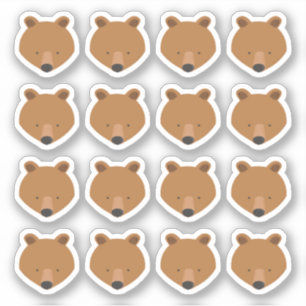 Cute Bear Face Animal Sticker