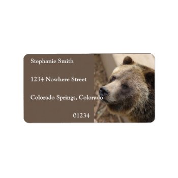 Cute Bear Face Label by Brookelorren at Zazzle