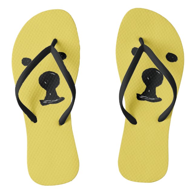 Cute Bear Face Minimalistic Flip Flops (Footbed)