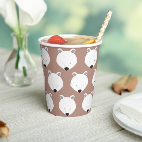 Cute Bear Face Pattern Animal Paper Cups