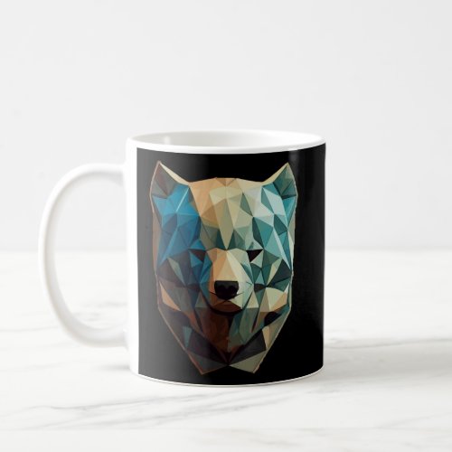 Cute Bear Face Polygon Low Poly Bears Colorful 3  Coffee Mug