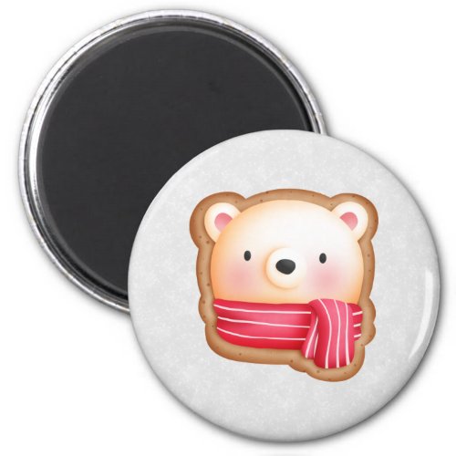  Cute Bear Face Red Scarf  Rosy Cheeks Christmas Magnet