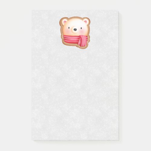 Cute Bear Face Red Scarf  Rosy Cheeks Christmas Post_it Notes