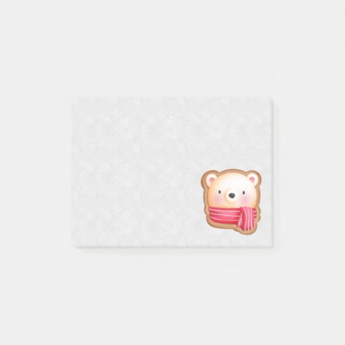 Cute Bear Face Red Scarf  Rosy Cheeks Christmas Post_it Notes