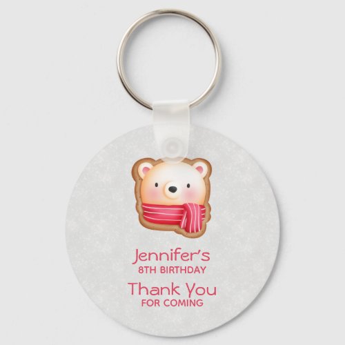 Cute Bear Face Red Scarf  Rosy Cheeks Party Favor Keychain