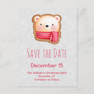 Cute Bear Face with Rosy Cheeks Save the Date Invitation Postcard